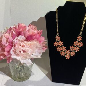Floral Gold/Orange Necklace